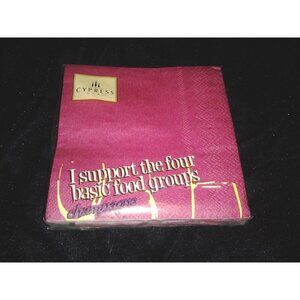 Napkins Cocktail  Paper Wine Glass I Support the Four basic food Groups Champagn